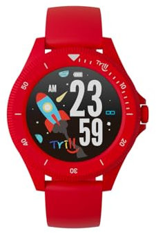 Smartwatch Trill Enfants, Appel, Notifications, Bouton SOS, Sports et Jeux de Plein air, résistant à l'eau (Rouge)