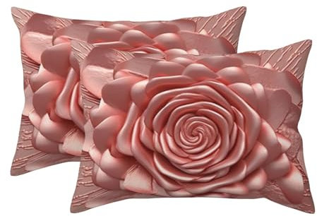 2 Pack Standard Size Pillow Cases with Envelop Closure, Soft Breathable Pillowcase for Hair and Skin, 20x26 Pillow Covers for Sleeping Gift Bed Pillow Case Rose Gold Pink Pillowcases