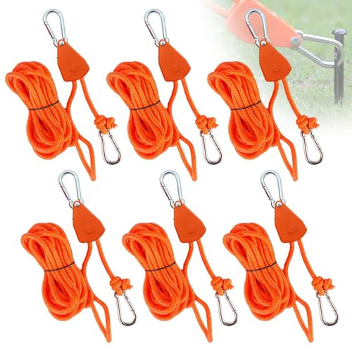 WDKXCN 6 Stück Abspannseile Camping, 5M Reflektierend Abspannseile mit Seilspanner, Einstellbare Abspannseil mit Ratsche, Seil Ratsche Camping, Zeltschnur für Zelt Zeltplane Sonnensegel