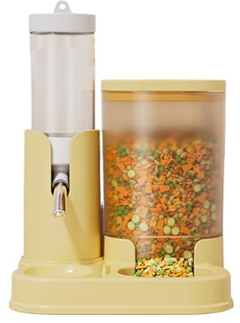 Yplkm Alimentatore Per Criceti - Bevitore Automatico per Animali con Base Contenitore Cibo,Bevitore Antigoccia con Ciotola Cibo,Per Riccio Gerbilli Criceti Nano