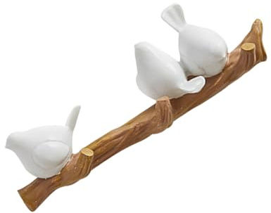 WEKAMOS Gancho de Pared Fácil de Limpiar Diseño de Pájaro en Rama de Resina Adecuado para Decoración y Organización en Cocina y Hogar