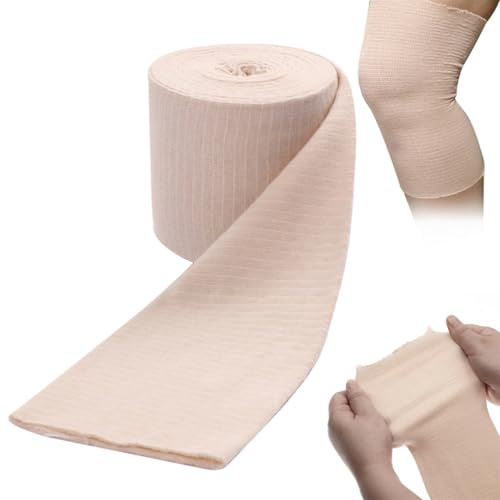 Tubular Support Bandage Elastic Sport Bandages Breathable Compression Bandage Roll Stockinette Tubing Gauze for Leg Knee, 4inchX5.5 Yard (Size F)