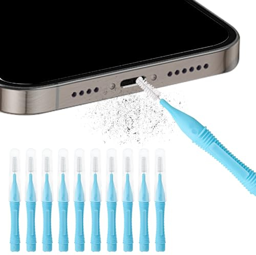 Rengöringslera mobiltelefonrengöringsset inkl. professionellt rengöringsverktyg, rengöringsborste och mikrofiberduk, för AirPods, anslutningar, högtalare och laddningsuttag (blå)