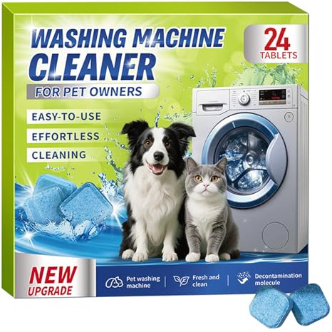 Prime Drum Washing Machine Cleaner, 24 PCS Pet Hair Remover Washing Machine Cleaner for Pet Owners, Compatible with HE, Top, Front Load Washer Deep Clean Removes Pet Hair Build-Up, Odor, Residue, Lime