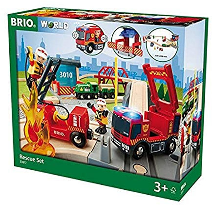 BRIO 33817 - Bahn Großes Feuerwehr Deluxe Set, bunt