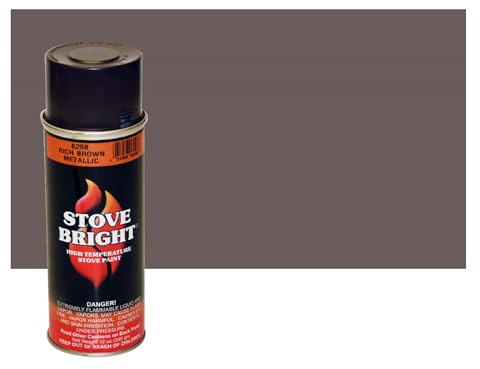 Stove Bright High Temp Spray Paint, Satin, Rust Resistant, Up To 1200 Degrees, 12 Ounce (Pack of 1),Rich Brown Metallic