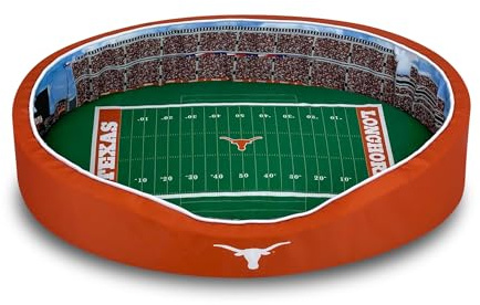 StadiumSpot Officially Licensed NCAA Premium Oval Dog Bed, Texas Longhorns, Large
