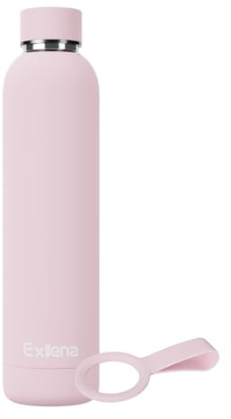 Exllena Edelstahl Trinkflasche 750ml Hält Getränke 24 Stunden kalt/ 12 Stunden warm, Thermosflasche 750ml 100% auslaufsicher ideal für Büro, Schule, Sporthalle...(Rosa)