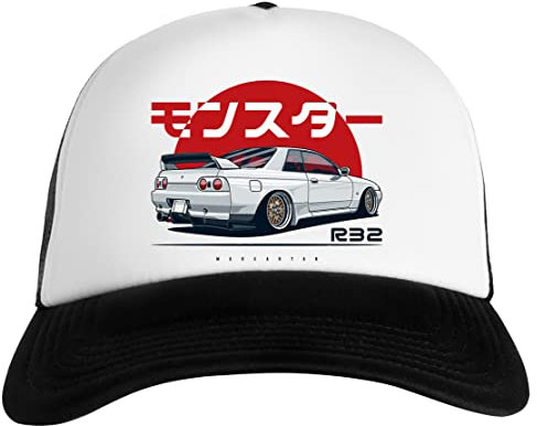 Luxogo Skyline R32 GTR Unisex Snapback-keps Baseballkeps, Svart, one size