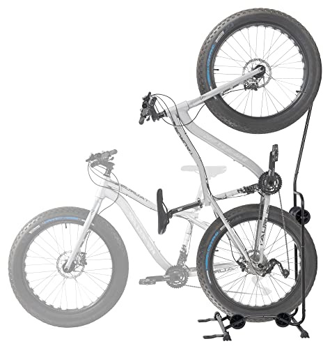 CyclingDeal Upright Bike Stand - for Fat Bikes MTB Road Bikes with up to 4 Tire Width - Premium Quality Vertical & Horizontal Adjustable Bicycle Floor Parking Rack - Wheel Sizes up to 29”