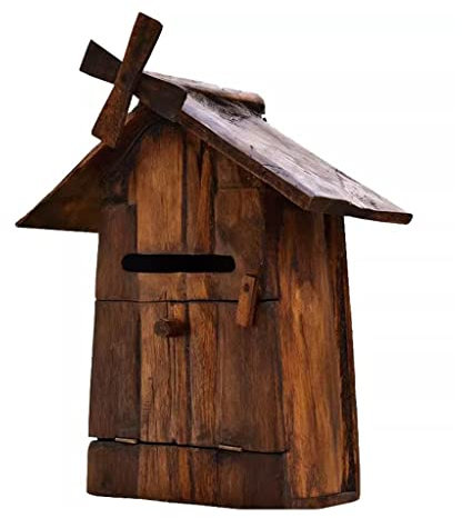 Boîtes aux lettres américaines Boîte Aux Lettres Moulin À Vent, Boîte Aux Lettres En Bois, Boîte Aux Lettres Murale En Bois Vintage Verrouillable Pour L'extérieur, Peut Être Placée Dans Les Chalets