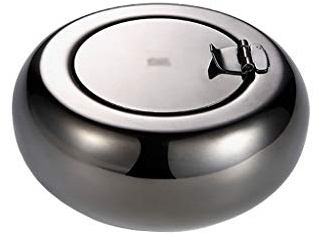 Cenicero Cenicero de acero inoxidable con tapa Cenicero al aire libre Oficina de oficina Metal Metal Redondo Cenicero Conjunto de Fumadores Regalo Cenicero de Viento(F)
