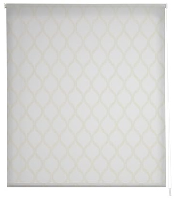 Estoralis Davos | Estor Enrollable Diseño Moderno | Visillo Translúcido | Color Blanco/Beige | 140 x 255 cm (Ancho/Alto) Tamaño Tela 137 x 250 cm | Estores para Ventanas y Puertas