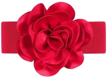 Oyccen Damen Dekorative Gürtel Elastischer Breiter Taillengürtel Blume Stretch Cinch Gürtel für Kleider