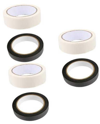 DIYEAH 6pcs Painters Masking Tape Self-adhesive Drawing Tape for Home Decoration Crafting and Projects Black Residue and Easy to Remove