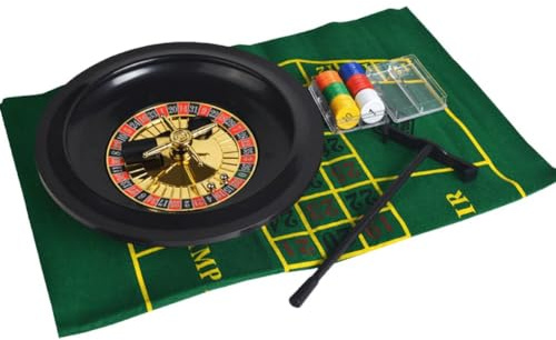 Wudaizhi Juego De Ruleta De Casino De 10 Pulgadas con Fichas De Mantel para Bar, Fiesta, Herramientas Divertidas, Juego De Mesa De Entretenimiento