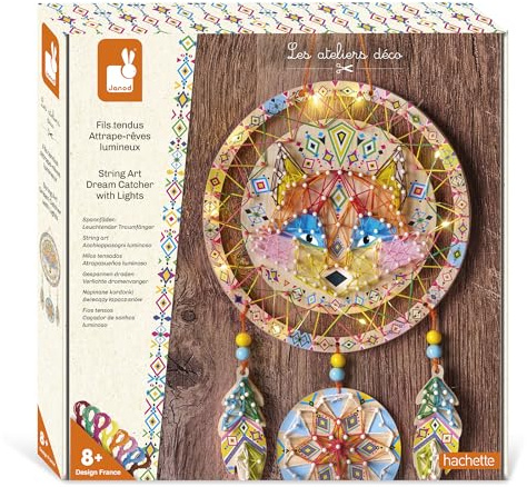 Janod Acchiappa api Illuminato da Creare e Appendere, Fili Intrecciati, Batterie Incluse- Les Ateliers Déco, Fai da Te, Kit per Il Tempo Libero Creativo dei Bambini, da 8 Anni, J09161