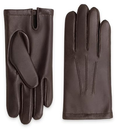 GLOVE STORY Gants Cuir d'Agneau pour Homme avec Doublure 100% Polyester Chaud - Matière Élégante, Douce et Confortable -Idéal en Hiver - Fabrication Artisanale