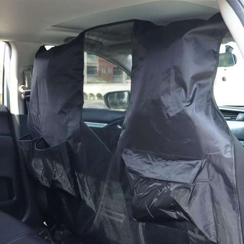 DaizySight Dog Car Net Barrier with Organizer Storage, Back Seat Pet Guard