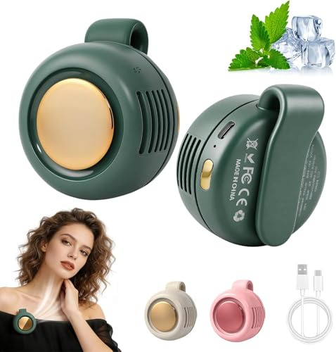 Maikaibuzi Portable Silent Mini Bladeless Fan Clip On,Mini USB Rechargeable 360° Rotatable Fan,2026 New Adjustable 5-Speed Suspended Whirlwind Cooler Fans for Outdoor & Travel & Office