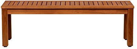 Amazonia Aster Backless Patio Eucalyptus Wood | Ideal for Outdoors and Indoors, 53, Brown Bench