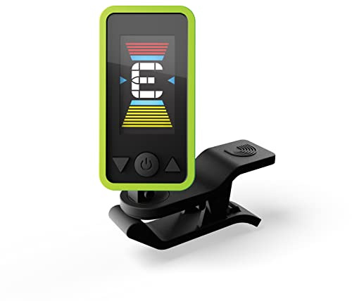 D'Addario Guitar Tuner - Eclipse Headstock Tuner - Clip On Tuner for Guitar - Great for Acoustic Guitars & Electric Guitars - Quick & Accurate Tuning - Green