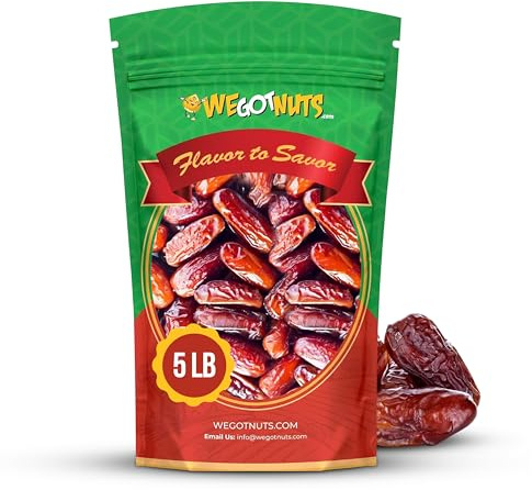 5 Pounds Of Dates Pitted (80oz) No Added Sugar, Non GMO, Kosher Certified,Healthy Snack for Kids & Adults