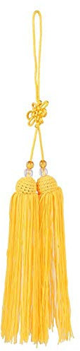 Taiji Schwert Quaste Seide Chinesisches Kung Fu Quasten Anhänger für Taiji Kampfkunst Drama Zubehör(Gelb)