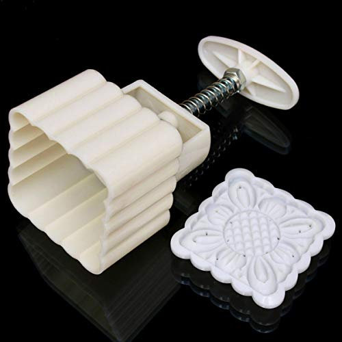 TuToy Square 125G Moonake Baking Mooncake Pastry Mold Biscuit Cake Hand Press Mould Flower Cooking Diy