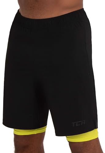 TCA Pantalon Corto Hombre Deporte con Bolsillos y Mallas - Pantalones Cortos Deporte Hombre para Running Gym Padel - Hombre 2 en 1 con Mallas Cortas y Bolsillos con Cremallera