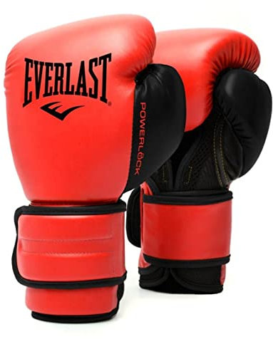 Everlast Unisex – Erwachsene Powerlock 2R Glove Handschuhe, Rot, 10oz