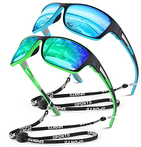 WEAROYO Polarized Sports Sunglasses for Men Women,Fishing Driving Rectangular Goggles UV400 Protection