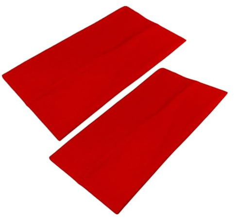 WESTEND CHOICE Extra Wide Headbands 11cm Plain Stretchy Kylie Head Band 2 Pack Unisex Bandeau Headbands for Women & Men Soft Hairbands Yoga Bandana Headband (Red)