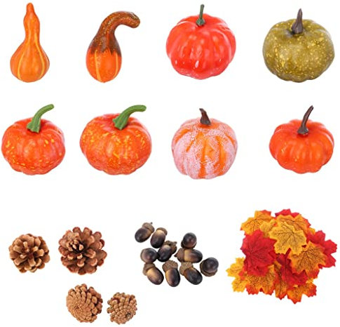 Lot de 50 légumes décoratifs pour Halloween, courge de carnaval, petite décoration de salon, fausses citrouilles, décoration d'automne, décoration d'automne, décoration de salon, multicolore, taille