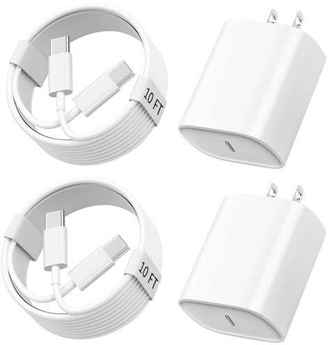 iPhone 17 16 15 Charger Fast Charging, 10 FT Long USB C Charger Cord with 20W Type C Fast Phone Charging Block for iPhone 17/17 Pro/17 Pro max/Air, for iPhone 16 15 Pro Max Plus, iPad, Android