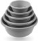 Pro Home Salatschüssel 5er Set (700ml - 6 L) Grau - Rührschüssel Vorratsschüssel, Spülmaschinenfest (Ø16cm - Ø32cm) Lebensmittelbehälter, stapelbar