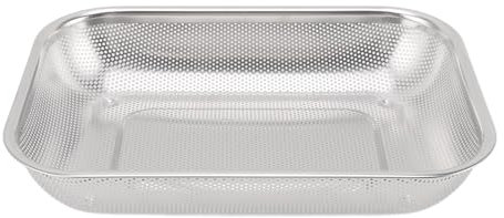 Fine Mesh Strainer for Kitchen, Stainless Steel Fine Mesh Strainer Basket Stainless Steel Colander Bowl Metal Net Baskets Rectangle Strainer Stainless Steel Mesh(Large)