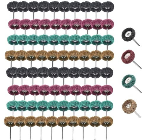 80 Pcs Abrasive Wheels, 1 (25 mm) Abrasive Buffing Polishing Wheels Set For Dremel Rotary Tools-1/8 (3 mm) Shank