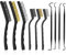 Drahtbürsten Set, 6 Stück Drahtbürste Klein Messingbürste Metallbürste Stahlbürste Edelstahl Bürste Nylon Kupferdrahtbürste mit 4 Zweikopfhaken für Reinigung Schmutz und Rost