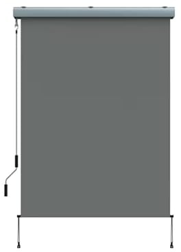 Home Trends Senkrechtmarkise außen 140x250 cm – Vertikalmarkise mit Handkurbel aus Aluminium – Sichtschutz, Sonnenschutz & Windschutz für Balkon & Terrasse (Anthrazit)