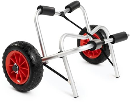 AQUASTIC Chariot de Sup Board/Kayak I Construction légère en Aluminium I Charge Max. 45 kg I roulettes de Transport 10 I Ceinture de sécurité Incluse