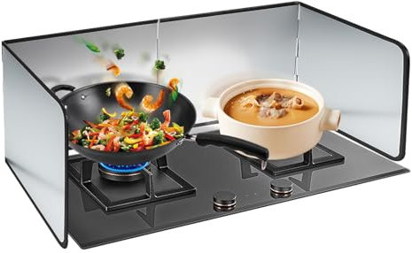 mumisuto Protector de Cocina Plegable, Protector Pared Antisalpicaduras Cocina Fácil de Limpiar, Resistente Al Calor,A La Corrosión y Al óxido, 76,5 x 29,2 x 30,3 cm Protector Salpicaduras Cocina