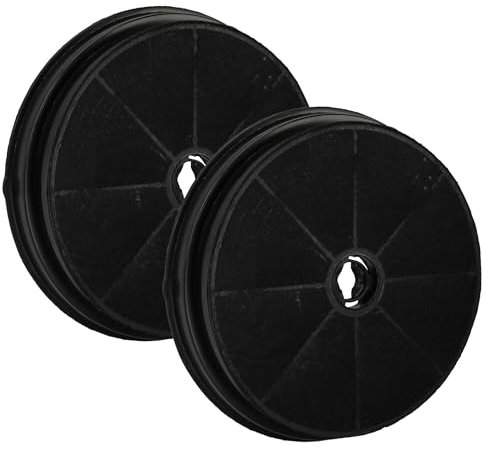 vhbw 2x Filtres à charbon actif compatible avec Beko BNO 90 I, CCP 6460 X, BNO 62 I, CCP 8480 X, CWB 6435 X, CWB 9438 X hotte aspirante - 19 cm