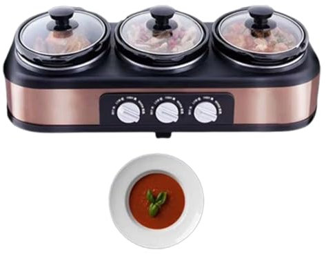 1,2 L*3 Petite mijoteuse électrique Mijoteuse portable 1,2 L Triple mijoteuse Cuisson entièrement automatique de la soupe Bouillie Ragoût Viande