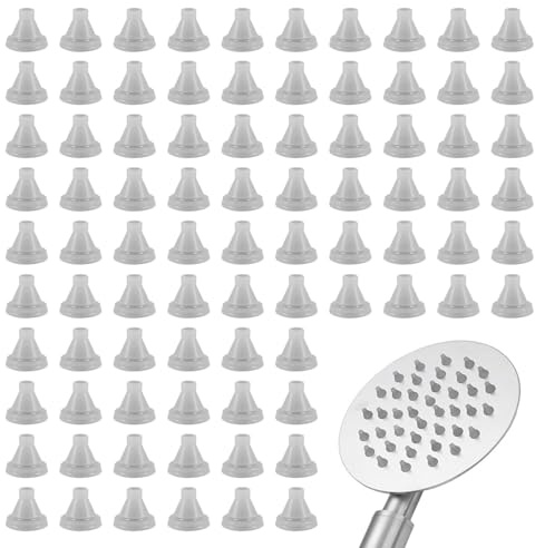 SYEYCW 100 Pcs Silicone Shower Nozzle, Shower Head Nozzles, Replacement Showerhead Spray Hole, Shower Head Replace Parts, Silicone Shower Nozzle for Shower Hole, Fit Hole Diameter 4mm, Light Grey