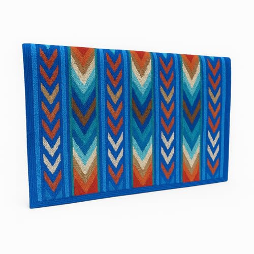 Western Show Saddle Pad/Blanket for Horses - Handmade Wool Saddle Blanket with New Zealand Design, Thick, Durable & Comfortable for Horse Riding m132 (34” L x 38” W x 1)