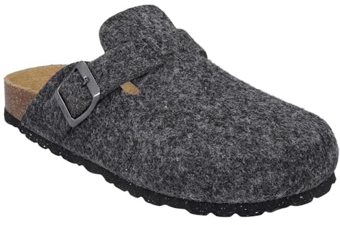 CMP ECO TARAZ Men’s Sustainable Felt Slippers – Recycled Materials with Natural Cork Footbed & Arch Support – CARBONE MEL, US Footwear Size System, Adult, Men, Numeric, Medium, 11.5