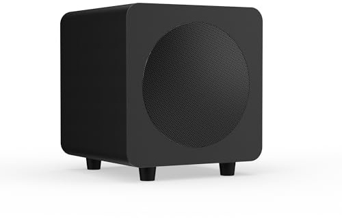 Kanto SUB6 Sealed Powered Subwoofer | 200W Peak Power | 6” Woofer | Quick & Accurate Bass | Ultra-compact Design | Matte Black
