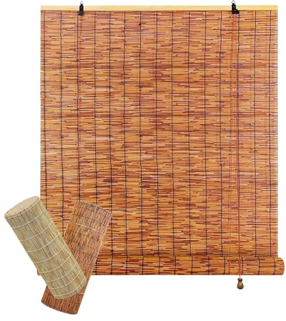 ZGHGEUO Persianas de Caña Exterior Persiana Enrollable 40 60 80 100 120 140 160 180 cm Persianas Enrollables Exterior Cortina De Bambú Natural Estores De Bambú Cortinas para Terraza Jardín