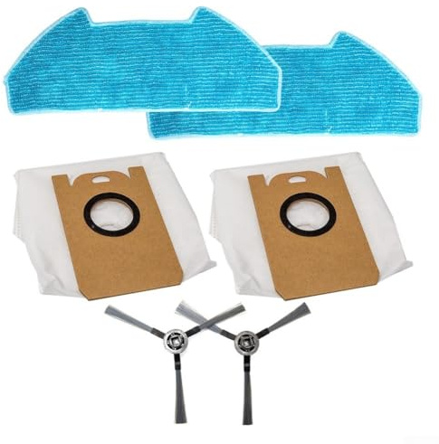 Yhenlovtt Juego de trapo de repuesto, bolsas de polvo y cepillo lateral para robot aspirador Redkey R10, juego de accesorios compatibles para una limpieza y mantenimiento eficientes